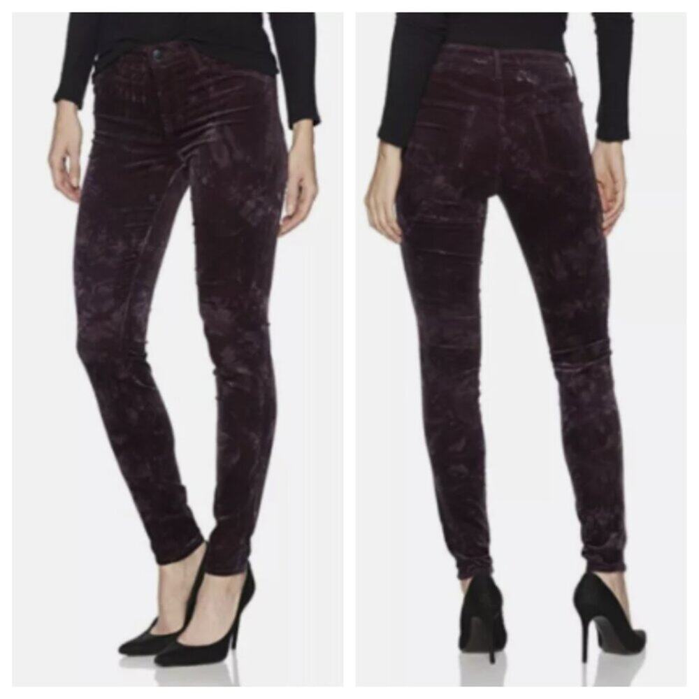 J. Brand Women's Mid Rise Skinny Velvet Pant Crystal Augergine Size 31